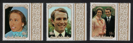 Cook Is. Princess Anne Royal Wedding 3v Margins 1973 MNH SG#450-452 - Islas Cook