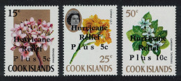 Cook Is. Flowers Optd 'Hurricane Relief Plus' 3v 1972 MNH SG#379-382 - Islas Cook