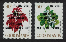 Cook Is. Surch PLUS 20c UNITED KINGDOM SPECIAL MAIL SERVICE 1971 MNH SG#343-344 MI#266-267 - Islas Cook