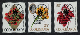 Cook Is. Fourth South Pacific Games Tahiti Overprints 3v 1971 MNH SG#351=357 - Islas Cook