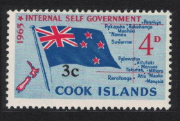 Cook Is. Flag Ovpt 3c On 4d 1967 MNH SG#209 - Islas Cook
