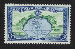 Cook Is. Aitutaki And Palm Trees 3d 1949 MNH SG#153 - Islas Cook