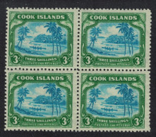 Cook Is. Native Canoe 3Sh WZ98 Block Of 4 1945 MNH SG#145 - Islas Cook