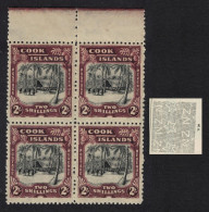 Cook Is. Native Village 2Sh WZ98 Block Of 4 1945 MNH SG#144 - Cookeilanden