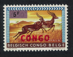 DR Congo Impala Antelope Red Overprint 5f 1964 MNH SG#526 MI#186 - Neufs