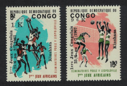 DR Congo Basketball Volleyball Sports 2v 1967 MNH SG#642-643 - Ongebruikt