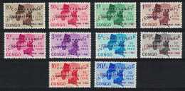 DR Congo Optd' CONFERENCE COQUILHATVILLE' 10v 1961 MNH SG#407-416 - Ongebruikt