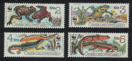 Czechoslovakia Frogs Toads Salamander Endangered Amphibians 1989 MNH SG#2981-2984 - Nuevos