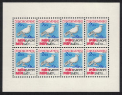 Czechoslovakia Dove Bird World Peace And Life Congress Sheetlet 1983 MNH SG#2683 MI#2720KB - Ungebraucht
