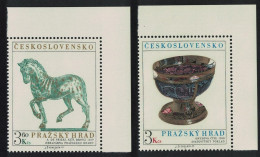 Czechoslovakia Prague Castle 13th Series Horse Sculpture Onyx Cup 2v 1977 MNH SG#2337-2338 - Unused Stamps