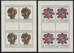 Czechoslovakia Prague Castle Roof Decorations 2 Sheetlets 1972 MNH SG#2037-2038 - Neufs