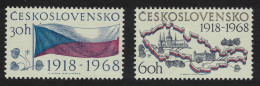 Czechoslovakia 50th Anniversary Of Republic 2v 1968 MNH SG#1780-1781 - Unused Stamps