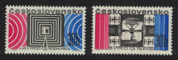 Czechoslovakia Czech Radio And Television Anniversaries 2v 1968 MNH SG#1730-1731 - Unused Stamps