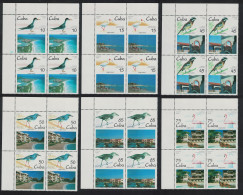 Caribic Birds Architecture Tourism 6v Corner Blocks Of 4 1995 MNH SG#4026-4031 MI#3881-3886 - Neufs