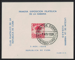 Caribic Palm Tree First Philatelic Exhibition Sheetlet RARR 1939 Canc - Usados