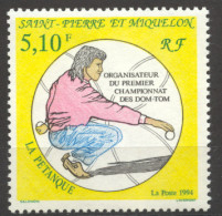 St Pierre And Miquelon, 1994, Petanque Championships, Sports, MNH, Michel 671 - Unused Stamps