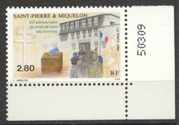 St Pierre And Miquelon, 1994, Women's Voting Rights, MNH, Michel 675 - Unused Stamps