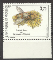 St Pierre And Miquelon, 1994, Fly, Insects, Flowers, Nature, MNH, Michel 672 - Nuevos