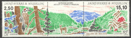 St Pierre And Miquelon, 1992, Nature Conservation, Birds, Trees, Forest, Landscape, MNH Strip, Michel 643-644 - Unused Stamps