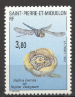 St Pierre And Miquelon, 1992, Insects, Flowers, Animals, Nature, MNH, Michel 635 - Unused Stamps