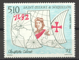 St Pierre And Miquelon, 1992, Columbus, Discovery Of The Americas, MNH, Michel 645 - Nuevos