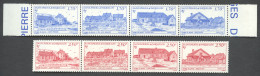 St Pierre And Miquelon, 1991, Old Buildings, Historic Architecture, MNH Strips, Michel 611-618 - Unused Stamps