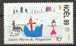 St Pierre And Miquelon, 1989, Christmas, Painting, MNH, Michel 585 - Ongebruikt