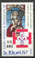 St Pierre And Miquelon, 1987, Christmas, Scouts, Scouting, MNH, Michel 553 - Nuovi