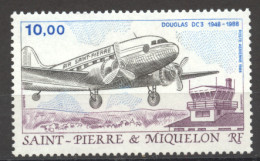 St Pierre And Miquelon, 1988, Airplane, Aviation, MNH, Michel 560 - Unused Stamps