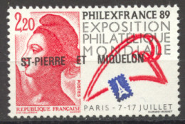 St Pierre And Miquelon, 1988, Philexfrance Stamp Exhibition, MNH, Michel 561 - Unused Stamps