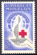 St Pierre And Miquelon, 1963, Red Cross Centenary, MNH, Michel 404 - Nuovi