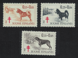 Finland Dogs 3v Tuberculosis Relief Fund 1965 MNH SG#704-706 - Ongebruikt