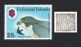 Falkland Is. Birds Of Prey Falcon 25p WATERMARK 1980 MNH SG#387w - Islas Malvinas