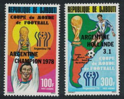 Djibouti World Cup Football Championship Argentina Winners 1978 MNH SG#737-738 - Djibouti (1977-...)