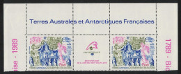 FSAT TAAF French Revolution Top Strip 1989 MNH SG#256 MI#256 - Nuevos