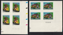 Fr. Polynesia Scooter Bus Tour D'Ile 2v Corner Blocks Of 4 Date 2008 MNH SG#1081-1082 MI#1035-1036 - Neufs