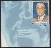 Fr. Polynesia Pouvanaa Politician 'spiritual Father' 500f Corner Number 2008 MNH SG#1080 MI#1034 - Unused Stamps