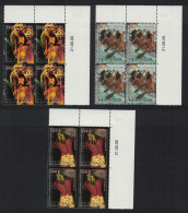 Fr. Polynesia Heiva Canoe Tattoo Costume 3v Corner Blocks Of 4 PM 2006 MNH SG#1029-1031 - Ongebruikt