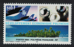 Fr. Polynesia Pearls Airplanes Economic Development 500f 2004 MNH SG#978 - Neufs