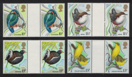 Great Britain Kingfisher Dipper Moorhen Wagtail Birds 4v Gutter Pairs 1980 MNH SG#1109-1112 MI#817-820 Sc#884-887 - Nuevos