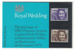 Great Britain Royal Wedding Princess Anne 2v Pres. Pack 1973 MNH SG#941-942 - Neufs