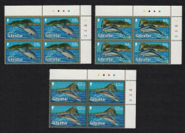 Gibraltar Dolphins 3v High Values Corner Blocks Of 4 FV£16.08 2014 MNH SG#1584-1586 - Gibilterra