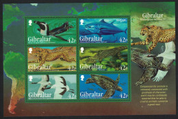 Gibraltar Penguin Crane Birds Cheetah Tuna Fish Alligator Turtle MS 2013 MNH SG#MS1537 - Gibilterra