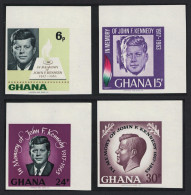 Ghana 2nd Death Anniversary Of President Kennedy 4v Imperf Corners 1965 MNH SG#403-406 - Ghana (1957-...)