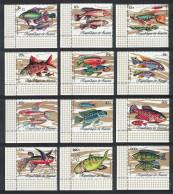 Guinea Fish 12v Corners 1971 MNH SG#729-740 MI#571-582A Sc#570-581 - Guinea (1958-...)