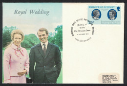 Guernsey Royal Wedding Princess Anne FDC 1973 SG#93 - Guernsey