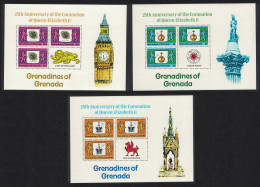 Grenadines 25th Anniversary Of Coronation 3 Sheetlets 1978 MNH SG#272-274 - Grenada (1974-...)
