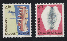 Greenland Wooden Map Sealskin Cultural Heritage 1st Series 2v 2000 MNH SG#382-383 MI#356-357 Sc#376-377 - Nuovi