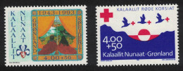Greenland Scouts Birds Red Cross Anniversaries 2v 1993 MNH SG#252-253 - Unused Stamps