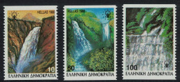 Greece Waterfalls Rural Areas 3v Side Perforation 1988 MNH SG#1791B-1793B MI#1692C-1694C - Nuevos